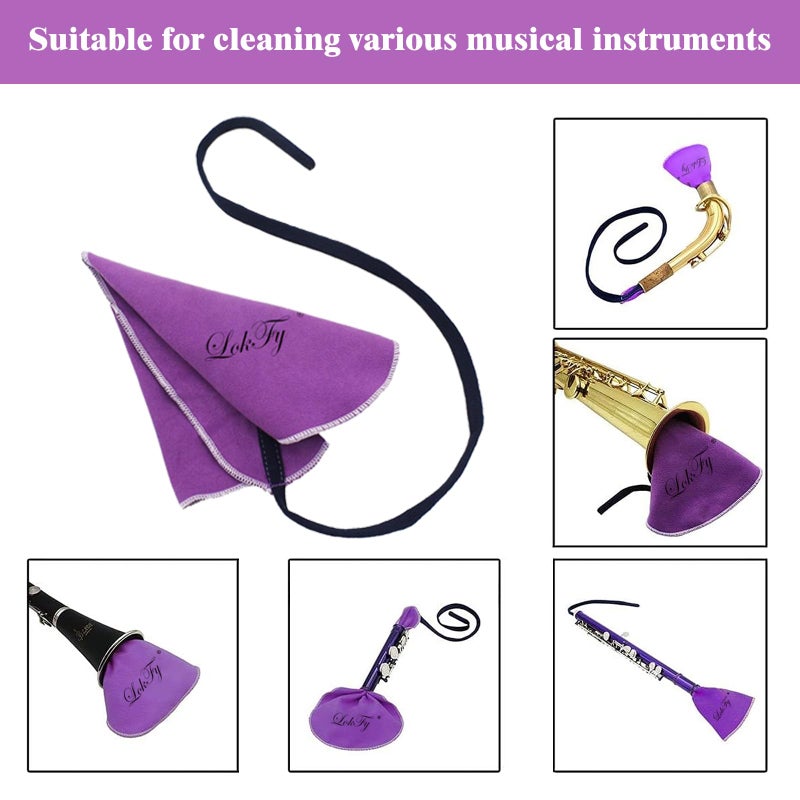 LokFy Cleaning Cloth Swab for Inside Tube Suitable for Clarinet Piccolo Flute Sax Saxophone (Purple) - Image 5